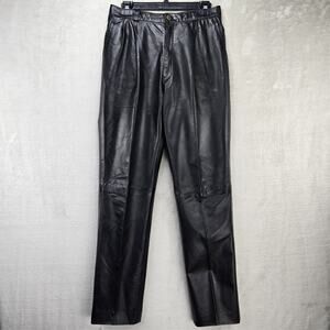 Vintage Paco Rabanne Paris Leather Pants Womens 34 (Fit 28x32) Black 70s